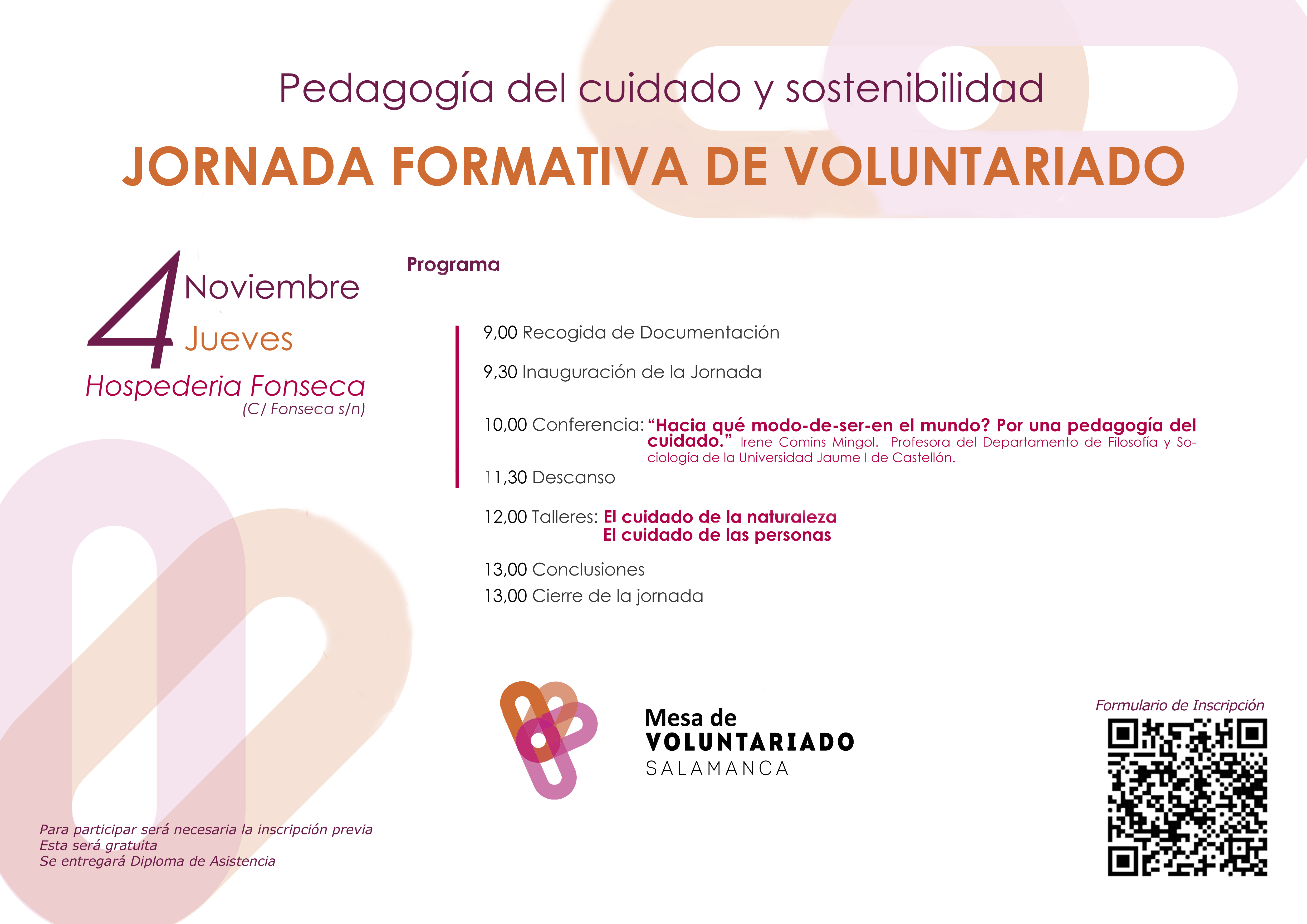 Jornada formativa: Pedagogía del cuidado y sostenibilidad