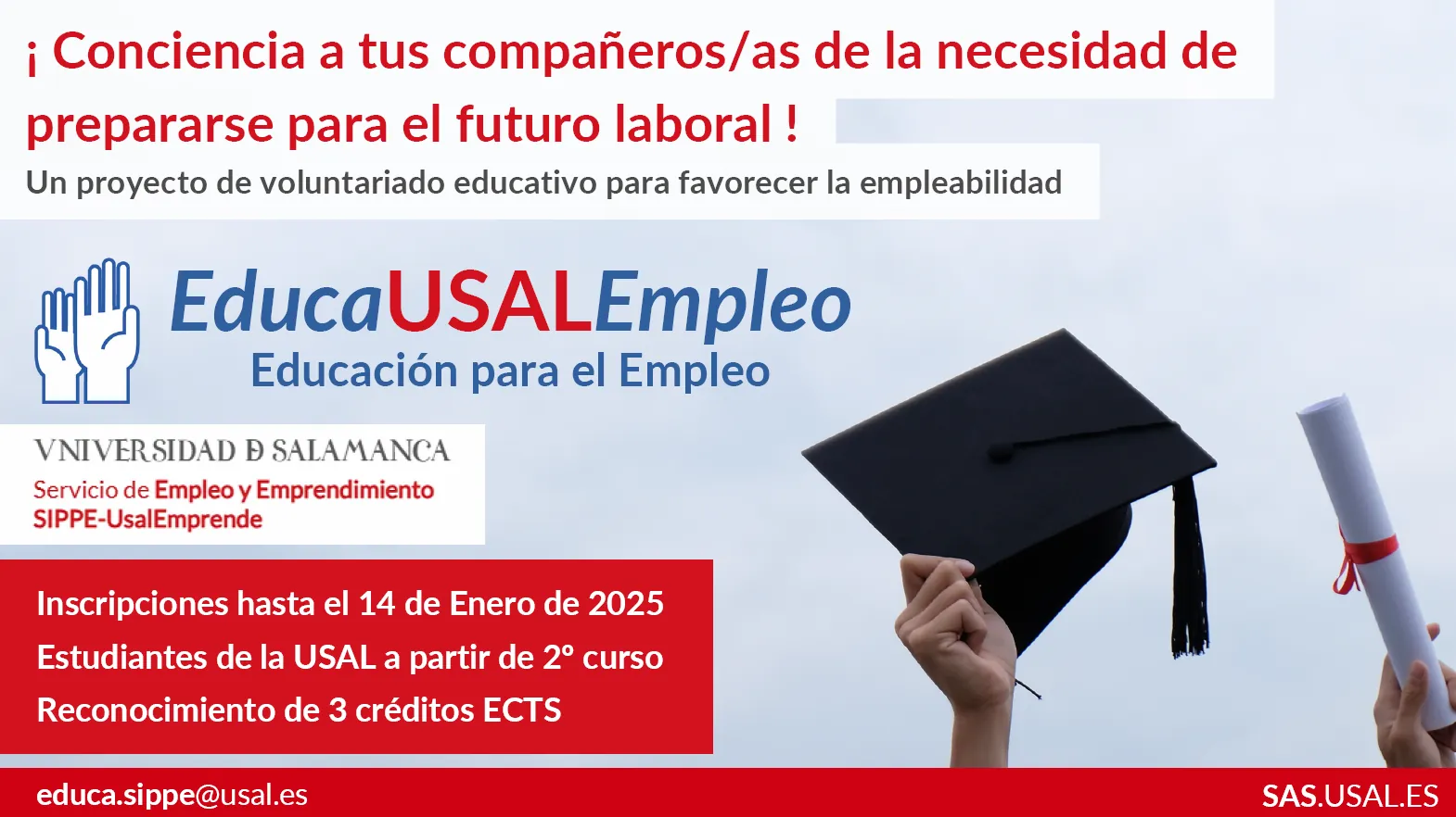 Proyecto de voluntariado universitario: “Educación para el Empleo”