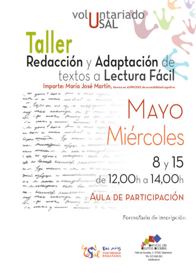 Taller Redacción y Adaptación de Textos a Lectura Fácil
