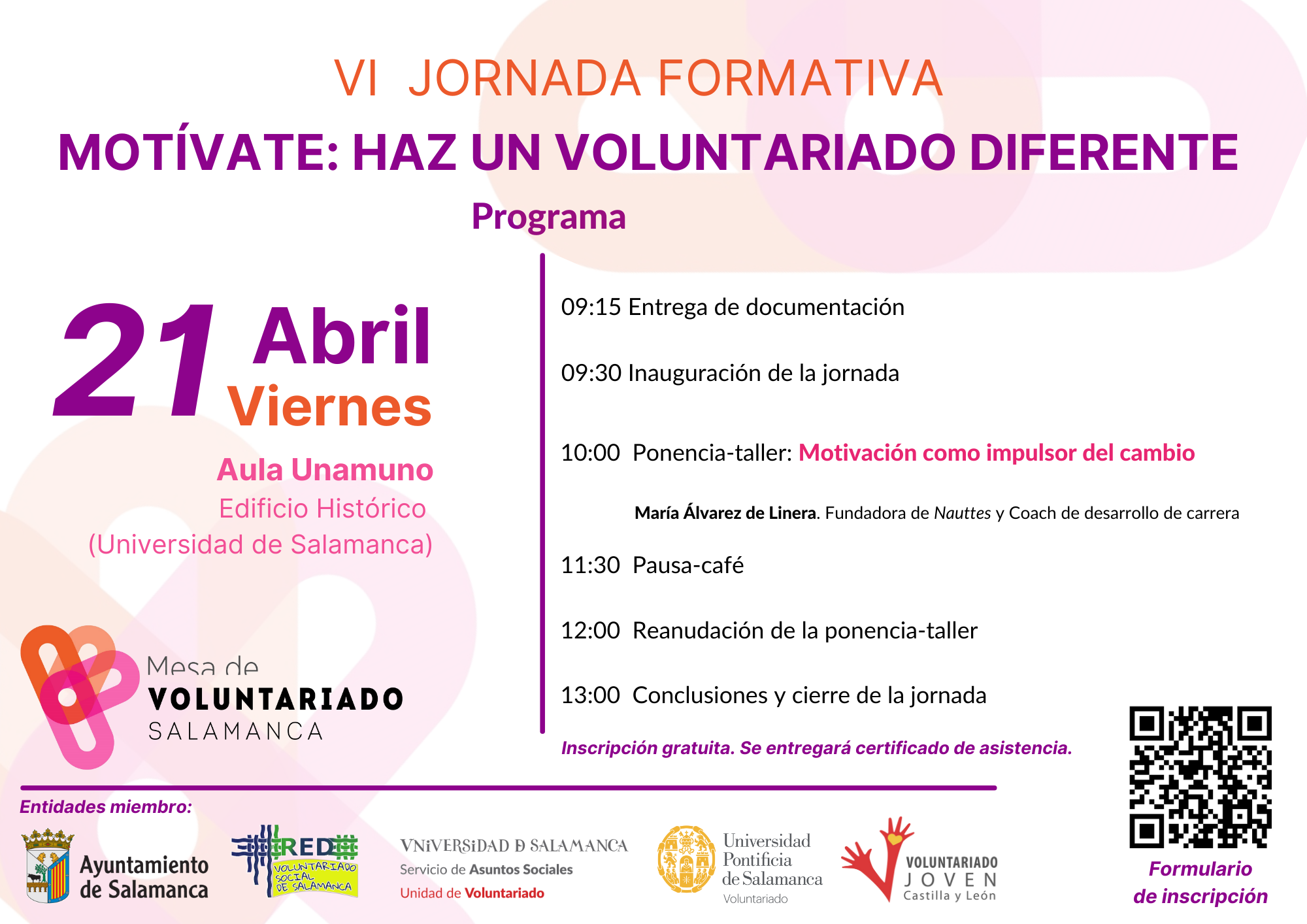 VI JORNADA FORMATIVA. Motívate: Haz un voluntariado diferente